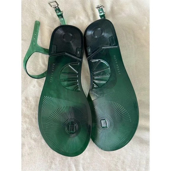 Katy Perry Women's Green Cactus Scented Jelly Sandals Size 8 - Picture 3 of 3
